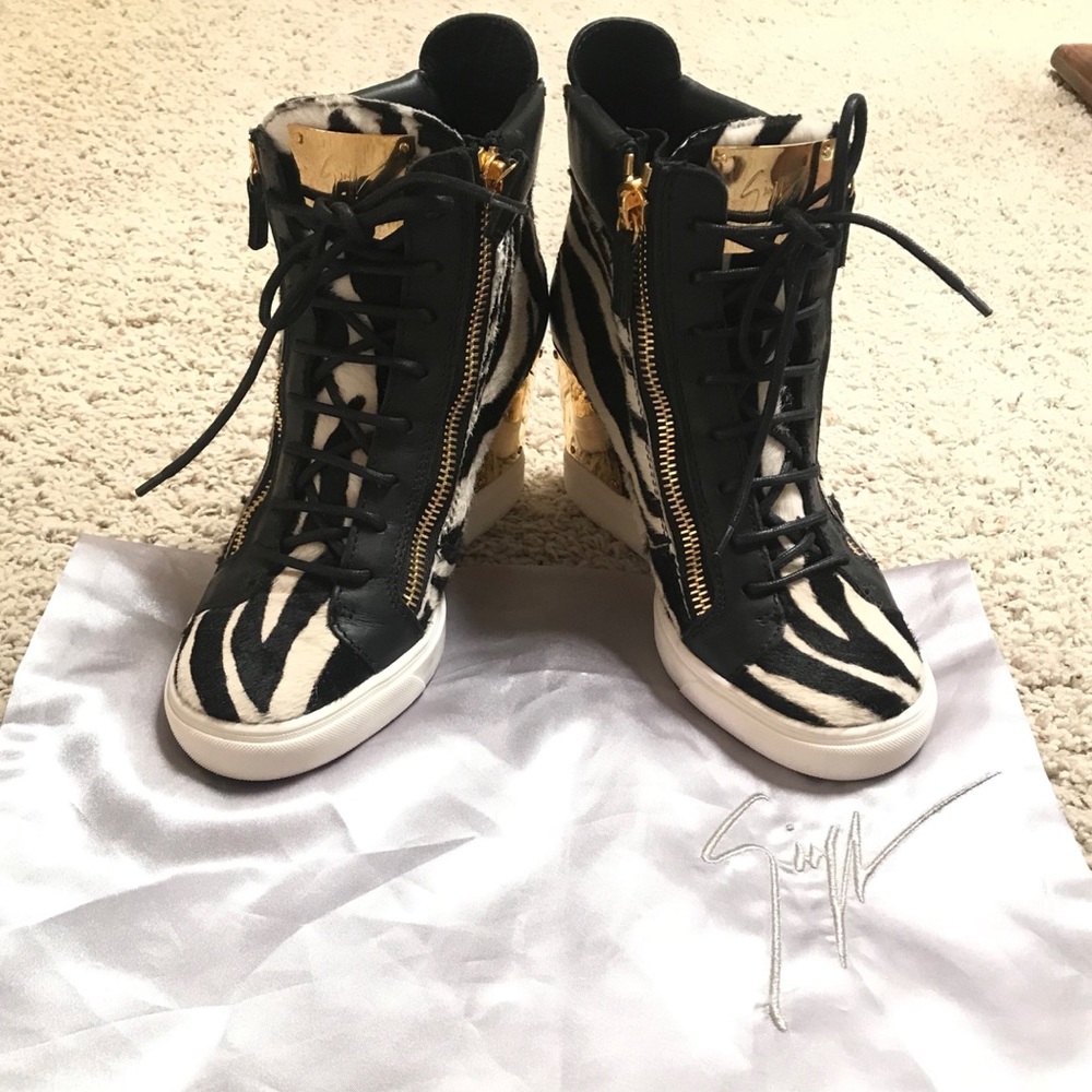 AUTHENTIC GIUSEPPE ZANOTTI ZEBRA WEDGES